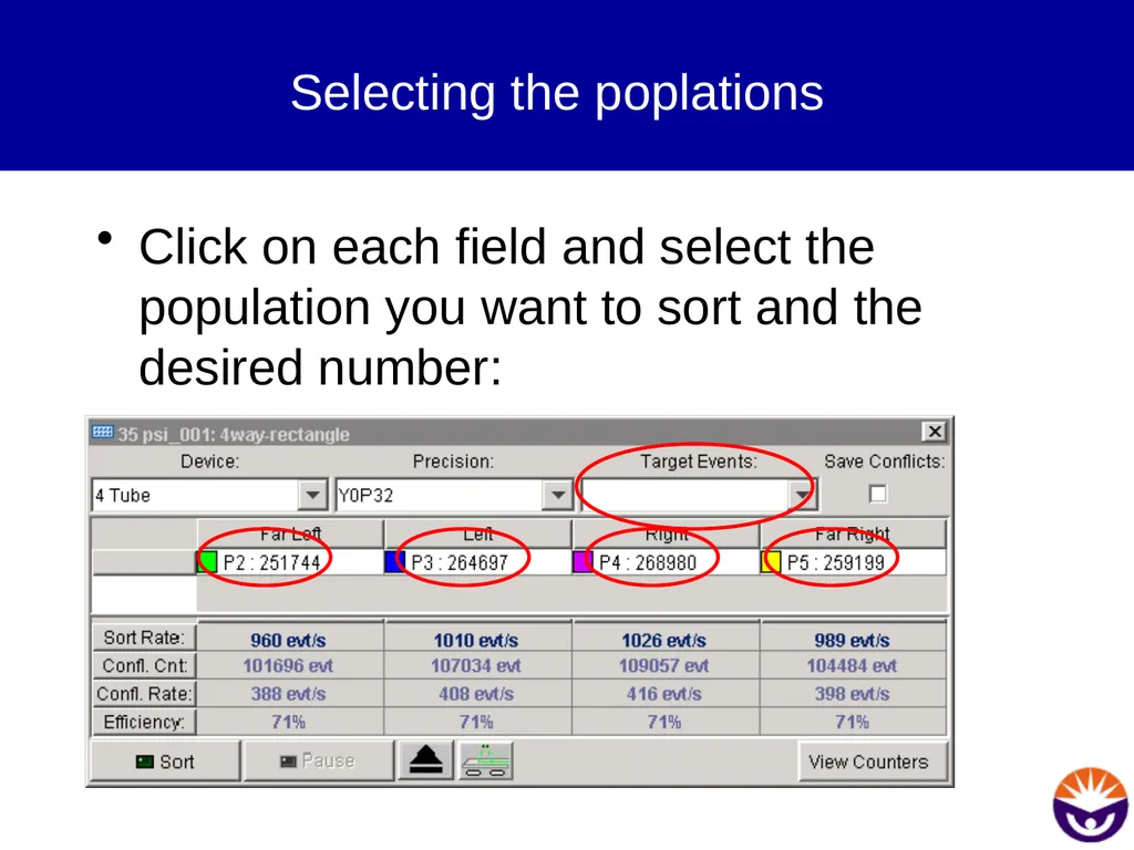 Setting up for sorting Prepare the instrument Sort - slide 31 of 34