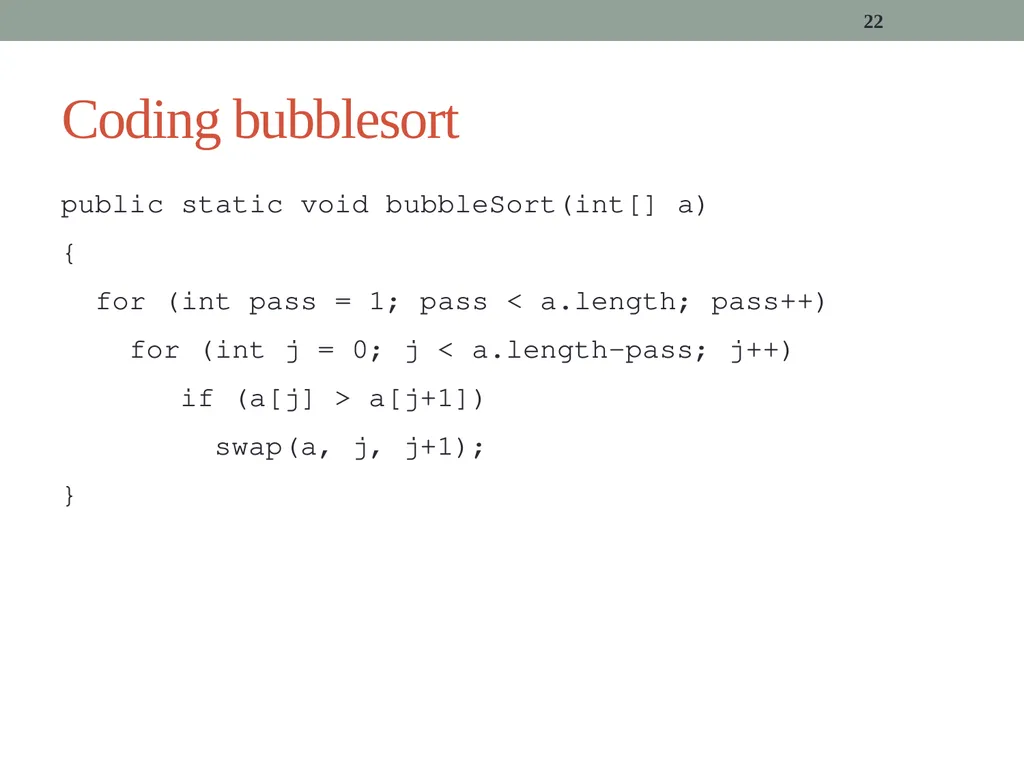 algorithms (SORTING) CITS1001 Listen to the sound - slide 22 of 67