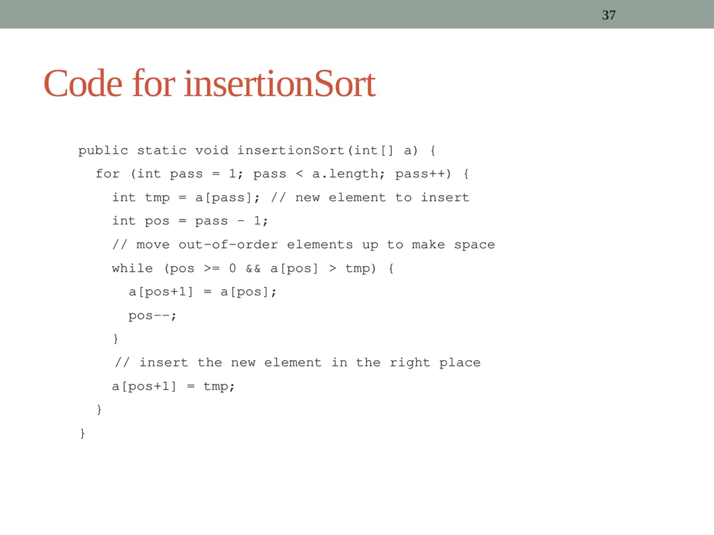 algorithms (SORTING) CITS1001 Listen to the sound - slide 37 of 67