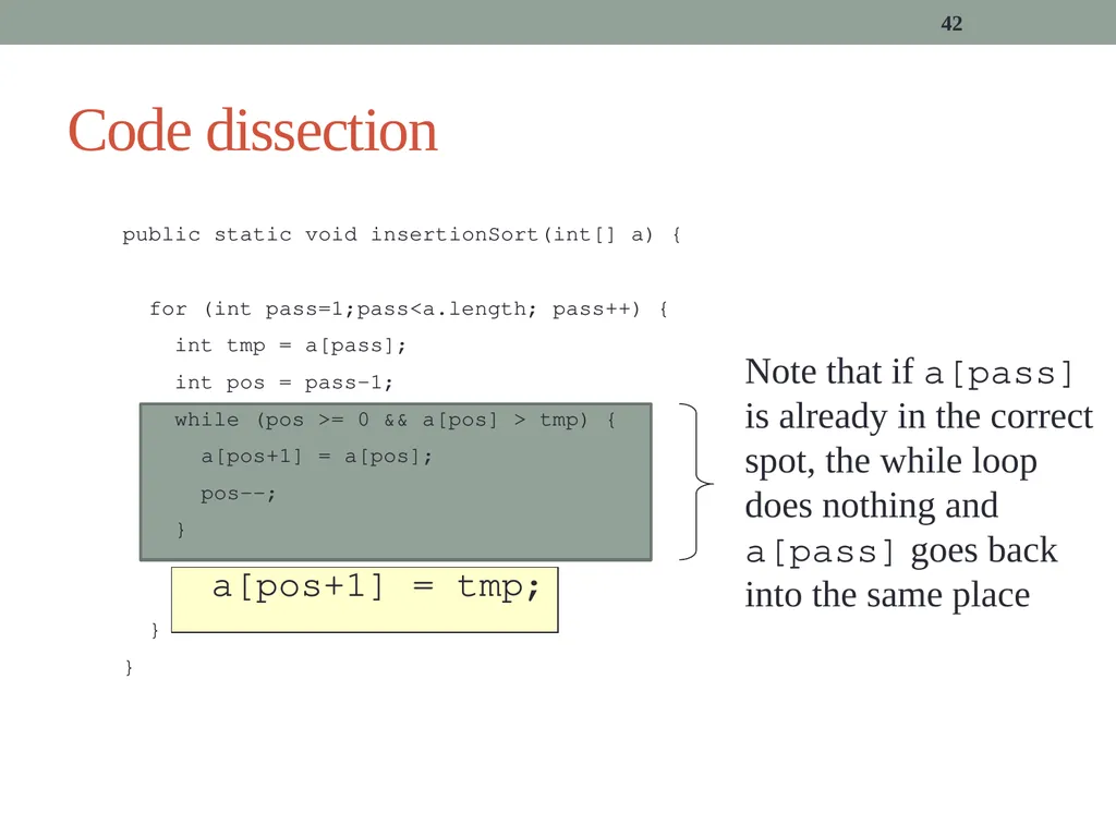 algorithms (SORTING) CITS1001 Listen to the sound - slide 42 of 67