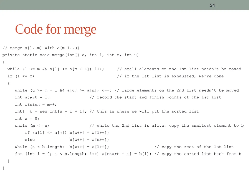 algorithms (SORTING) CITS1001 Listen to the sound - slide 54 of 67