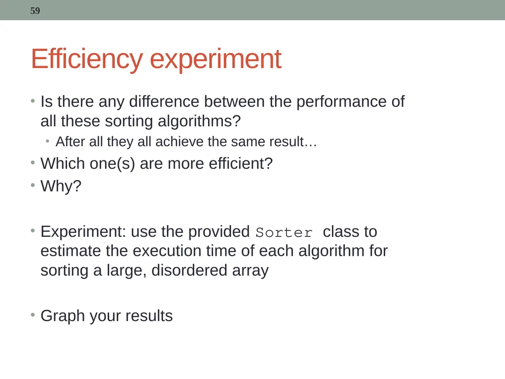 algorithms (SORTING) CITS1001 Listen to the sound - slide 59 of 67