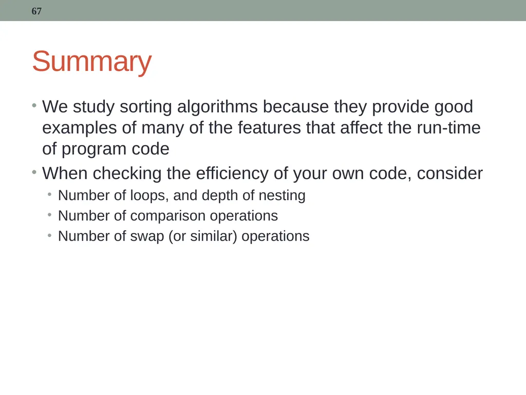 algorithms (SORTING) CITS1001 Listen to the sound - slide 67 of 67