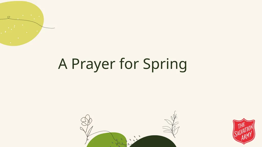 A Prayer for Spring A responsive prayer based on - slide 20 of 24