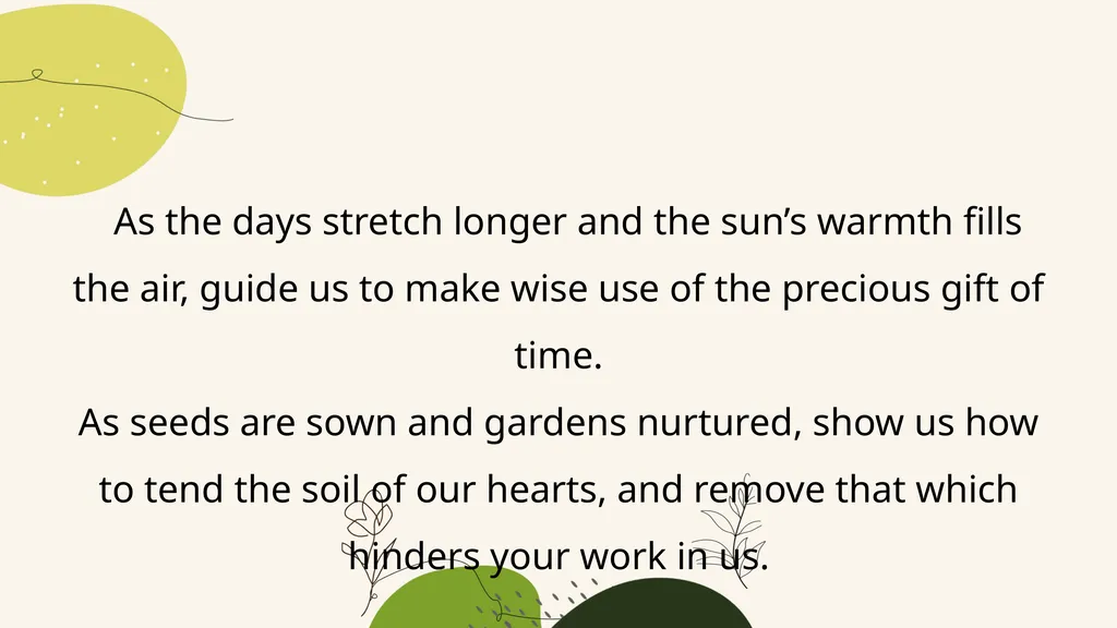 A Prayer for Spring A responsive prayer based on - slide 22 of 24