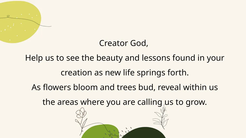 A Prayer for Spring A responsive prayer based on - slide 21 of 24