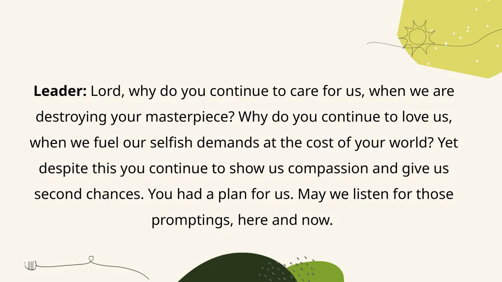 A Prayer for Spring A responsive prayer based on - slide 9 of 24