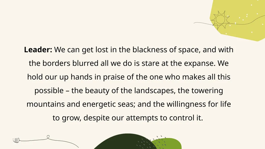 A Prayer for Spring A responsive prayer based on - slide 7 of 24