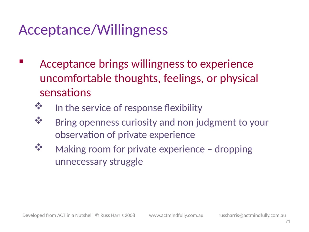Workshop June 22, 2014 The ACT of Self - slide 71 of 90