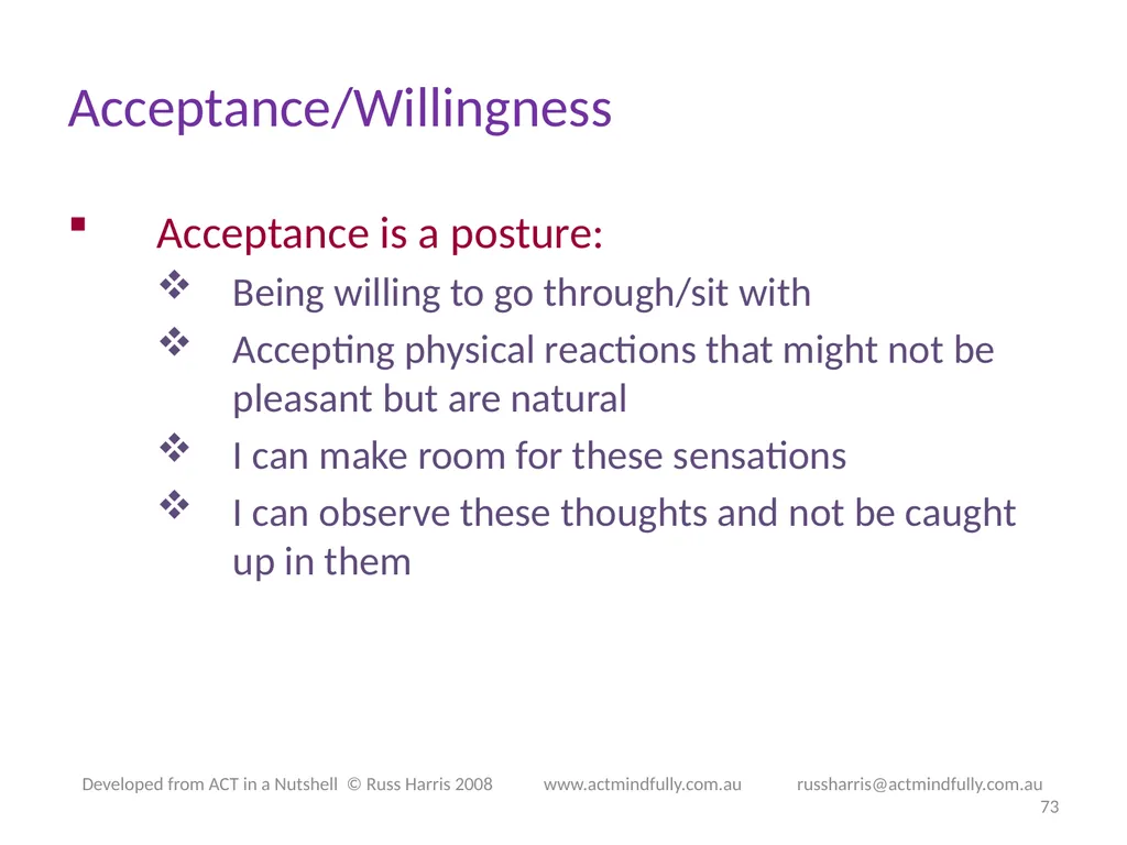 Workshop June 22, 2014 The ACT of Self - slide 73 of 90