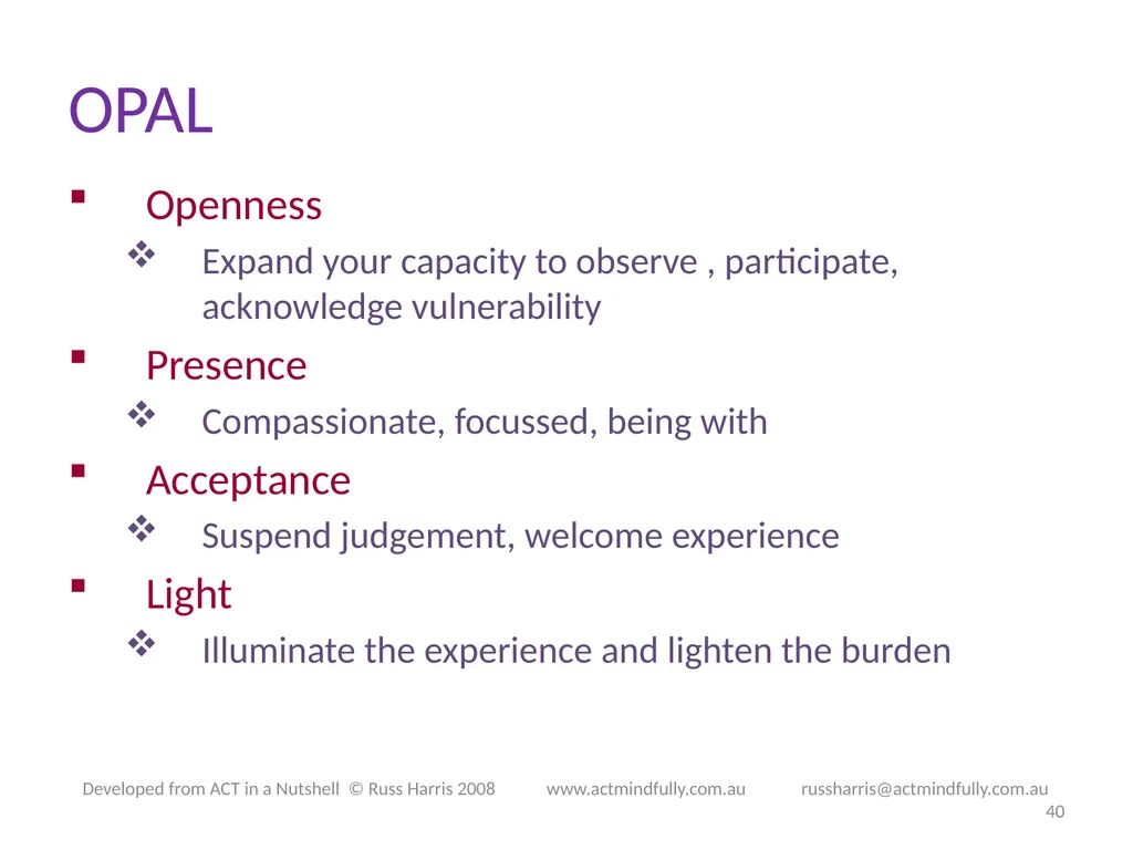 Workshop June 22, 2014 The ACT of Self - slide 40 of 90
