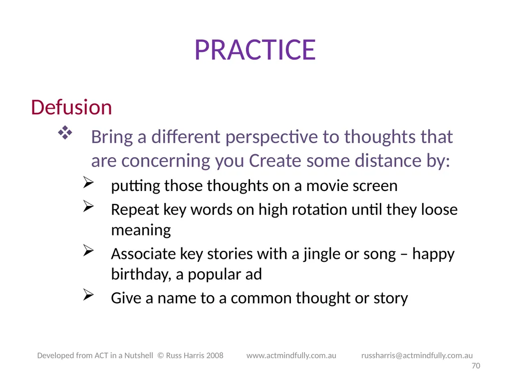 Workshop June 22, 2014 The ACT of Self - slide 70 of 90