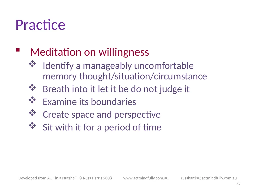 Workshop June 22, 2014 The ACT of Self - slide 75 of 90