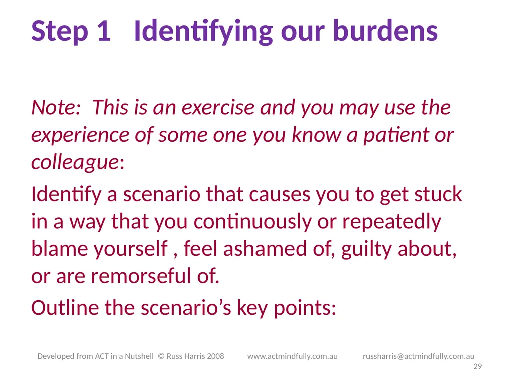 Workshop June 22, 2014 The ACT of Self - slide 29 of 90