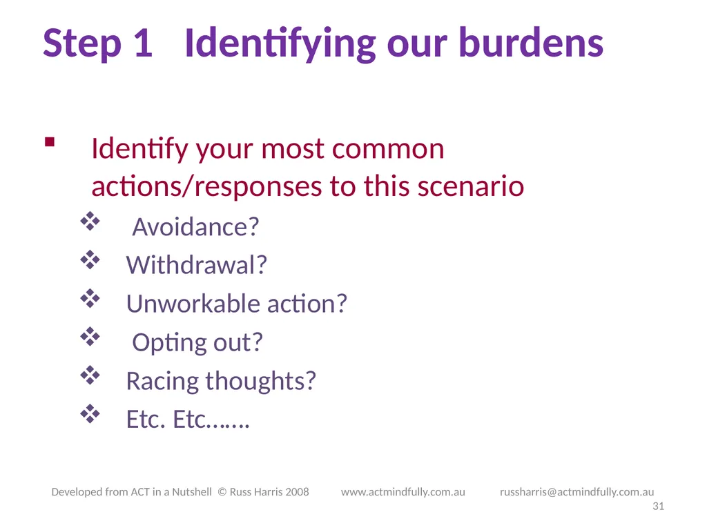 Workshop June 22, 2014 The ACT of Self - slide 31 of 90