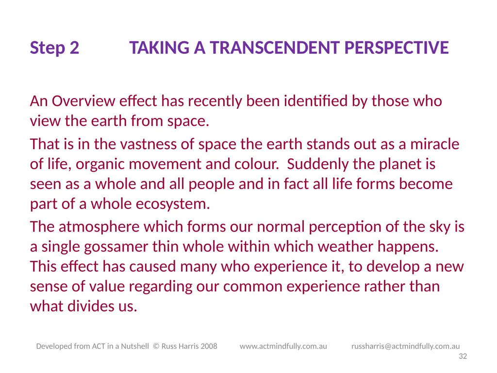 Workshop June 22, 2014 The ACT of Self - slide 32 of 90