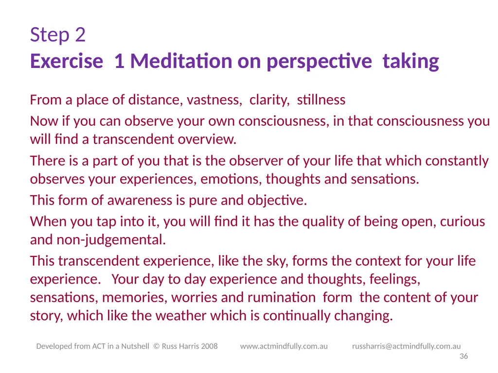 Workshop June 22, 2014 The ACT of Self - slide 36 of 90