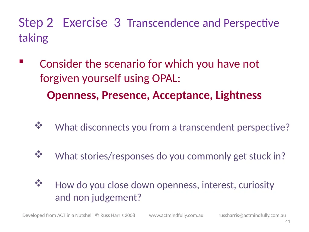 Workshop June 22, 2014 The ACT of Self - slide 41 of 90
