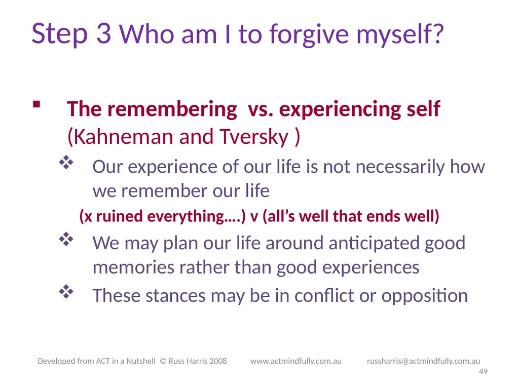 Workshop June 22, 2014 The ACT of Self - slide 49 of 90