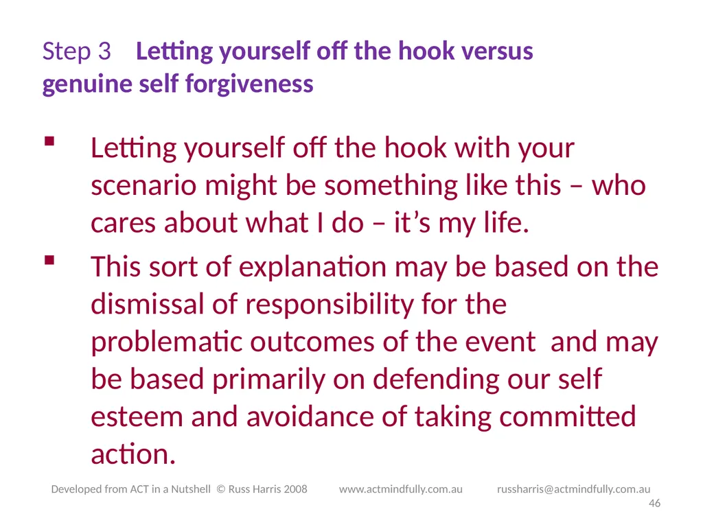 Workshop June 22, 2014 The ACT of Self - slide 46 of 90