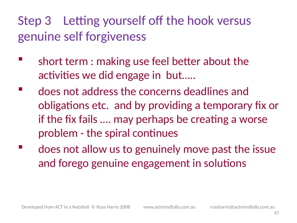 Workshop June 22, 2014 The ACT of Self - slide 47 of 90