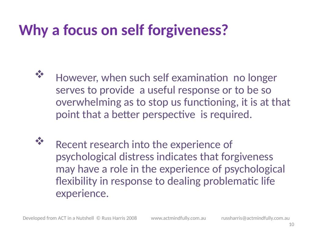 Workshop June 22, 2014 The ACT of Self - slide 10 of 90