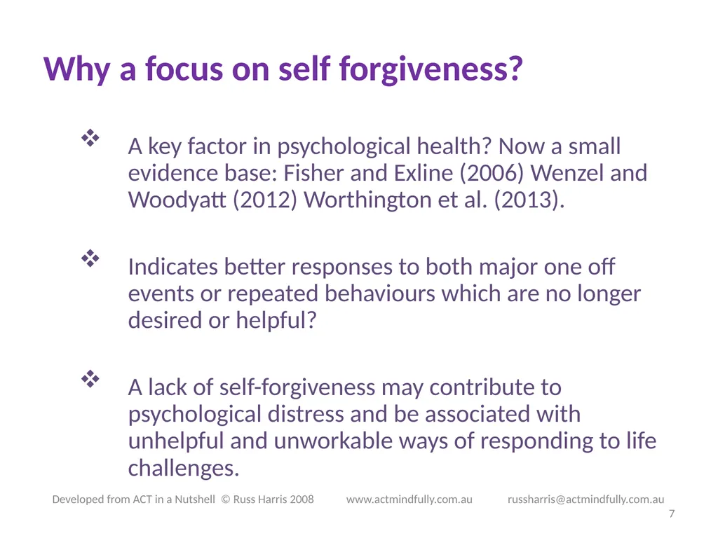 Workshop June 22, 2014 The ACT of Self - slide 7 of 90