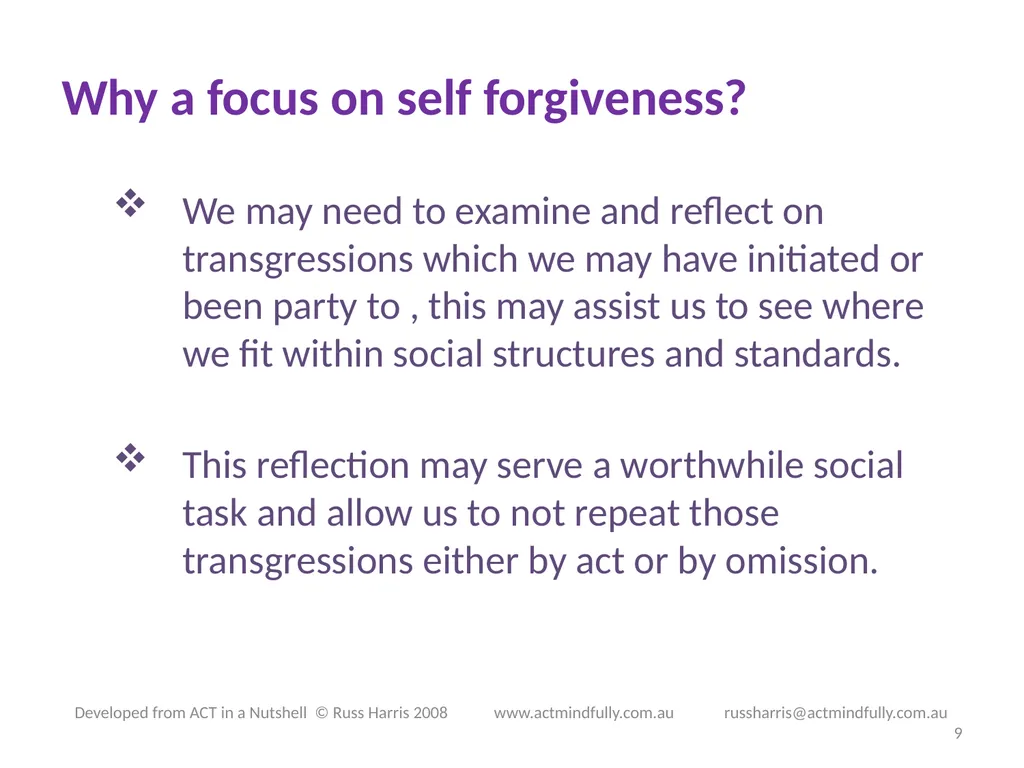 Workshop June 22, 2014 The ACT of Self - slide 9 of 90