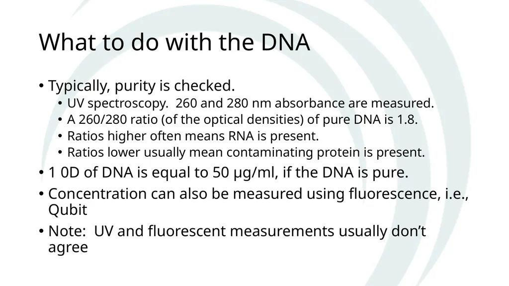 Isolation of DNA from Plants Why and How The Basic - slide 12 of 12