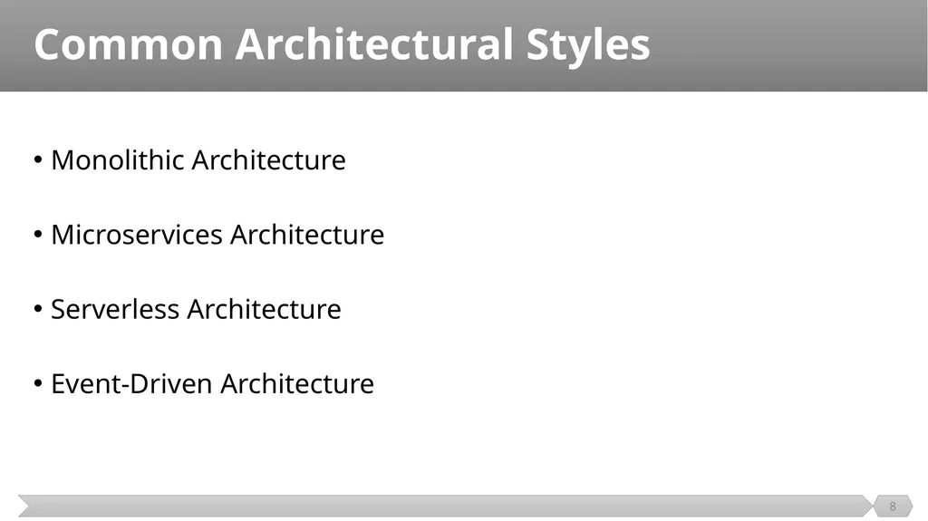 Architecture and Design SE499: Software Design & - slide 8 of 25
