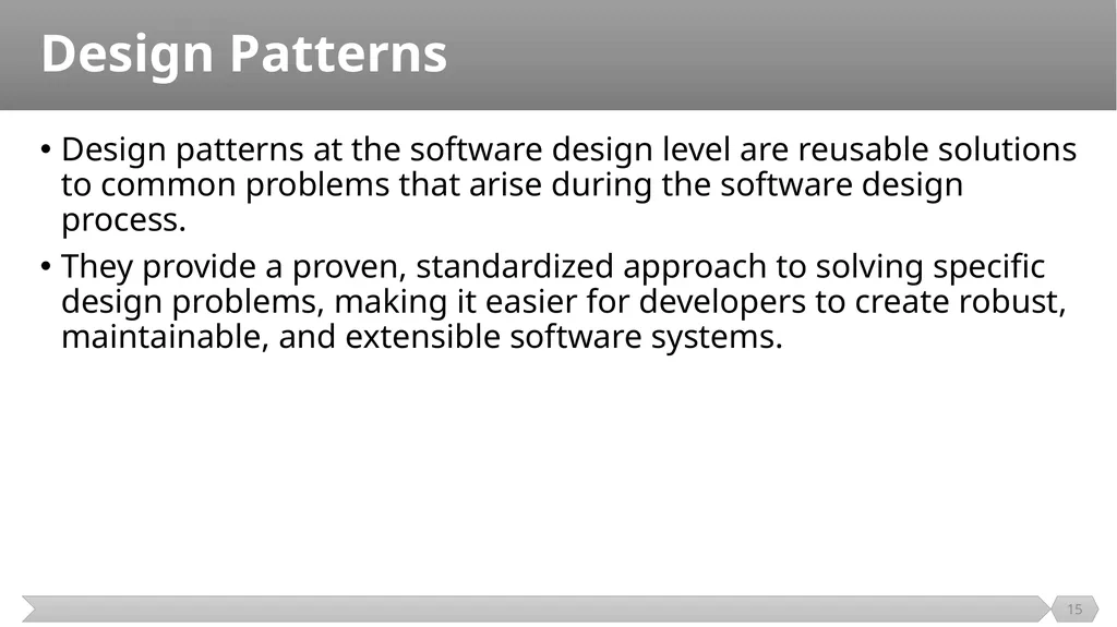 Architecture and Design SE499: Software Design & - slide 15 of 25