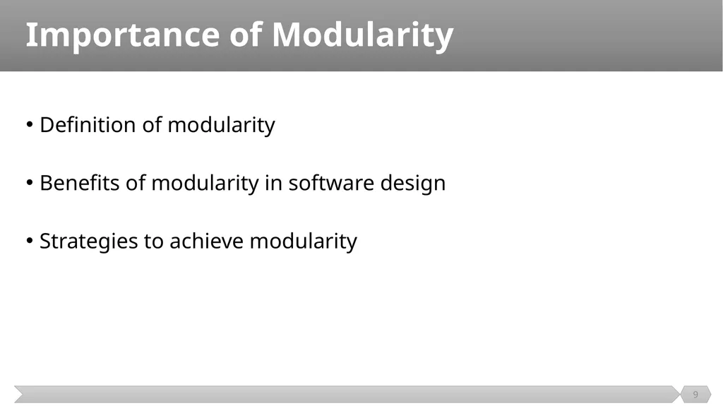 Architecture and Design SE499: Software Design & - slide 9 of 25