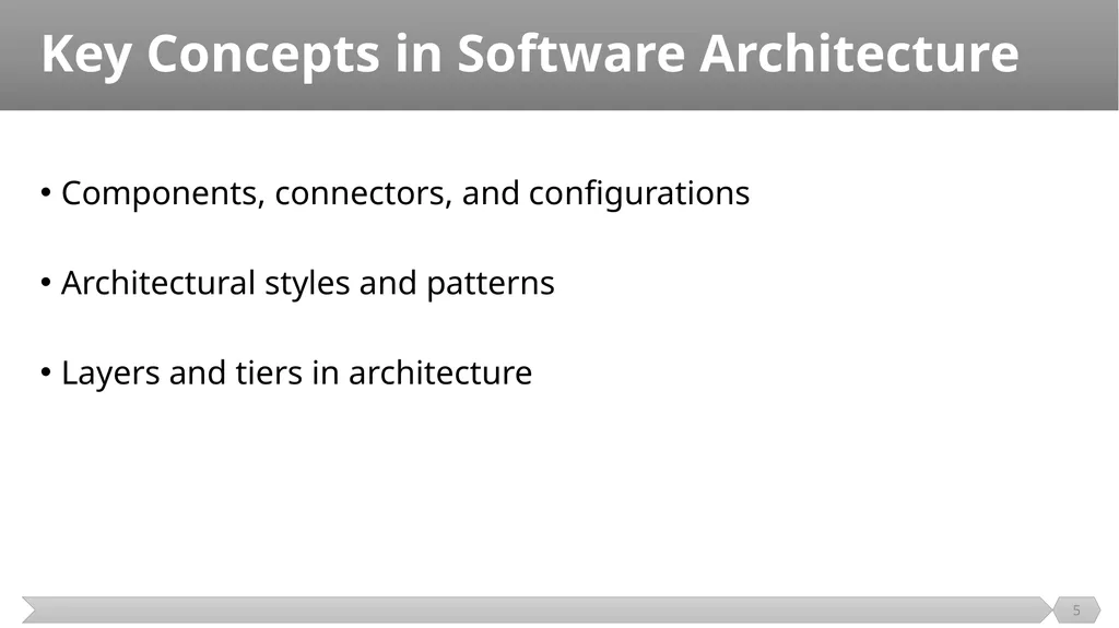 Architecture and Design SE499: Software Design & - slide 5 of 25
