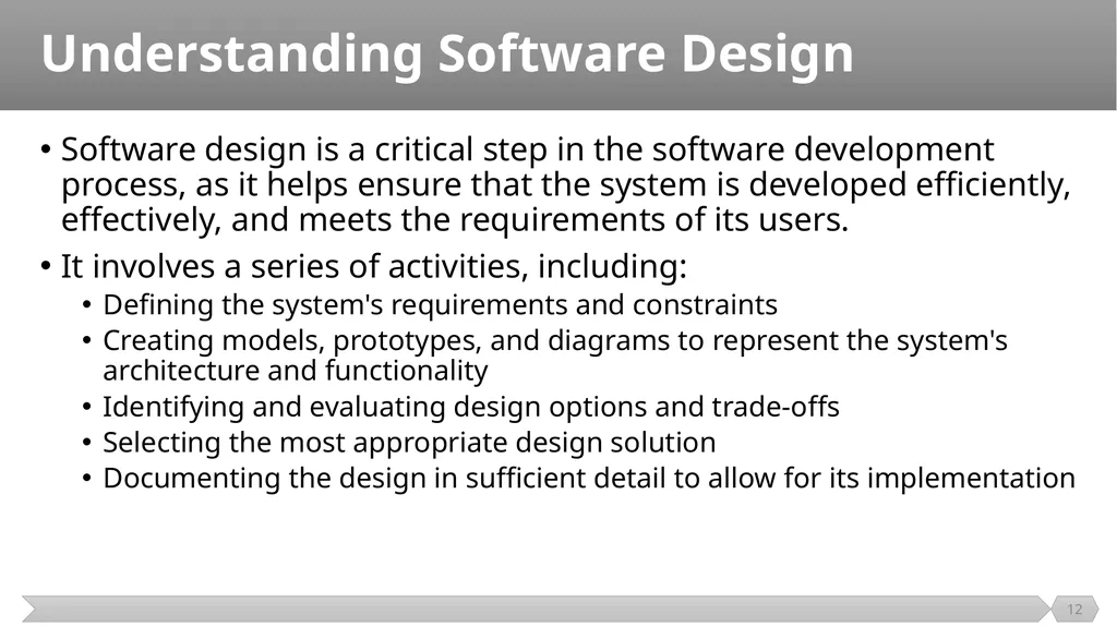 Architecture and Design SE499: Software Design & - slide 12 of 25
