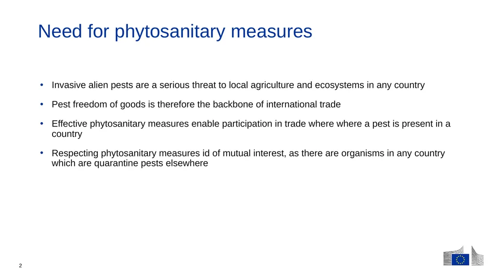 The evolving EU framework on phytosanitary - slide 2 of 7
