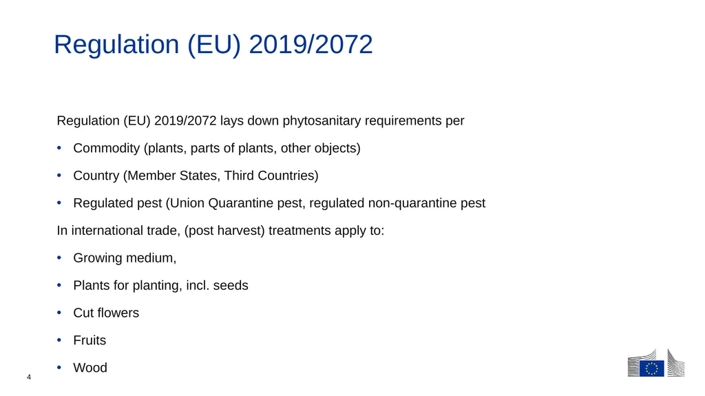 The evolving EU framework on phytosanitary - slide 4 of 7