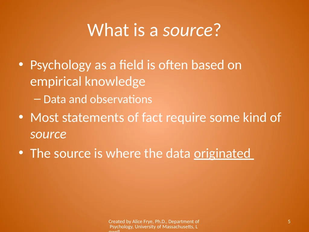 Know Your Sources Popular and Scholarly Sources - slide 5 of 18