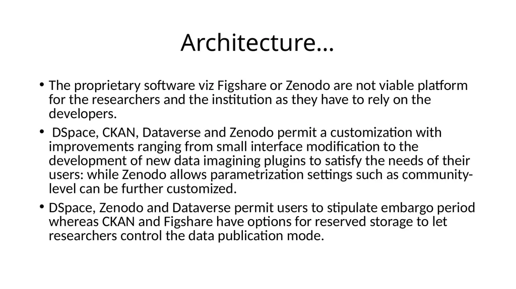 Comparative study of Data Repository Software with - slide 14 of 31