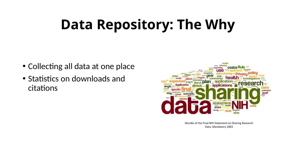 Comparative study of Data Repository Software with - slide 5 of 31