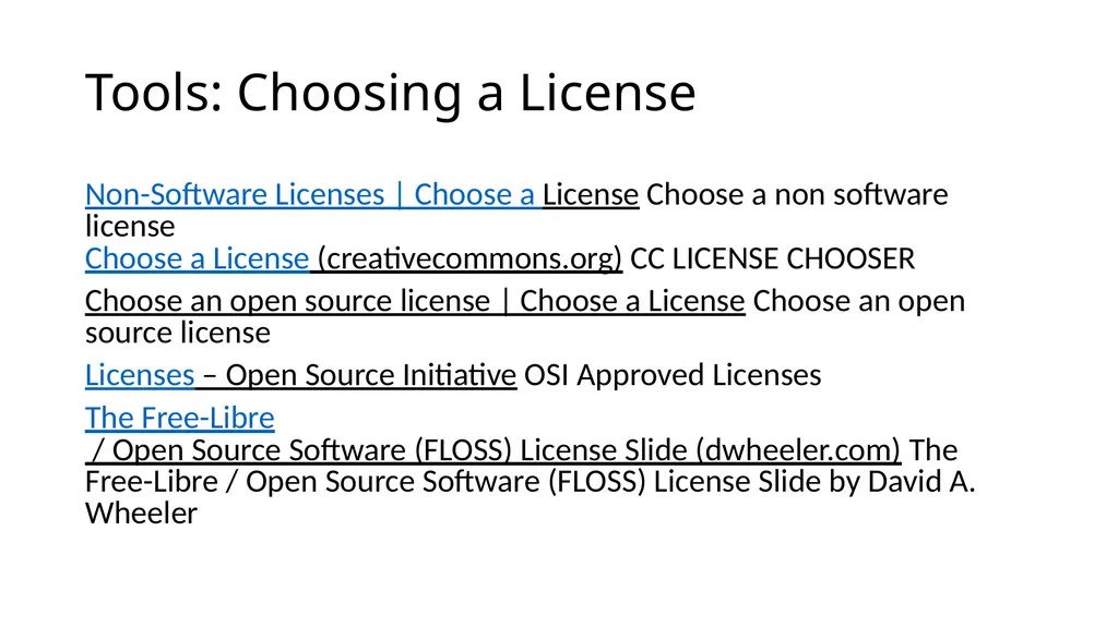 Choosing the OSS License for your original or - slide 10 of 18