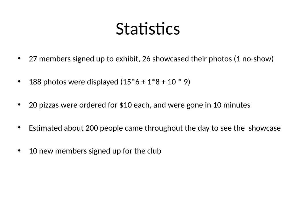 GSFC Photo Club Showcase Planning Documentation - slide 3 of 11
