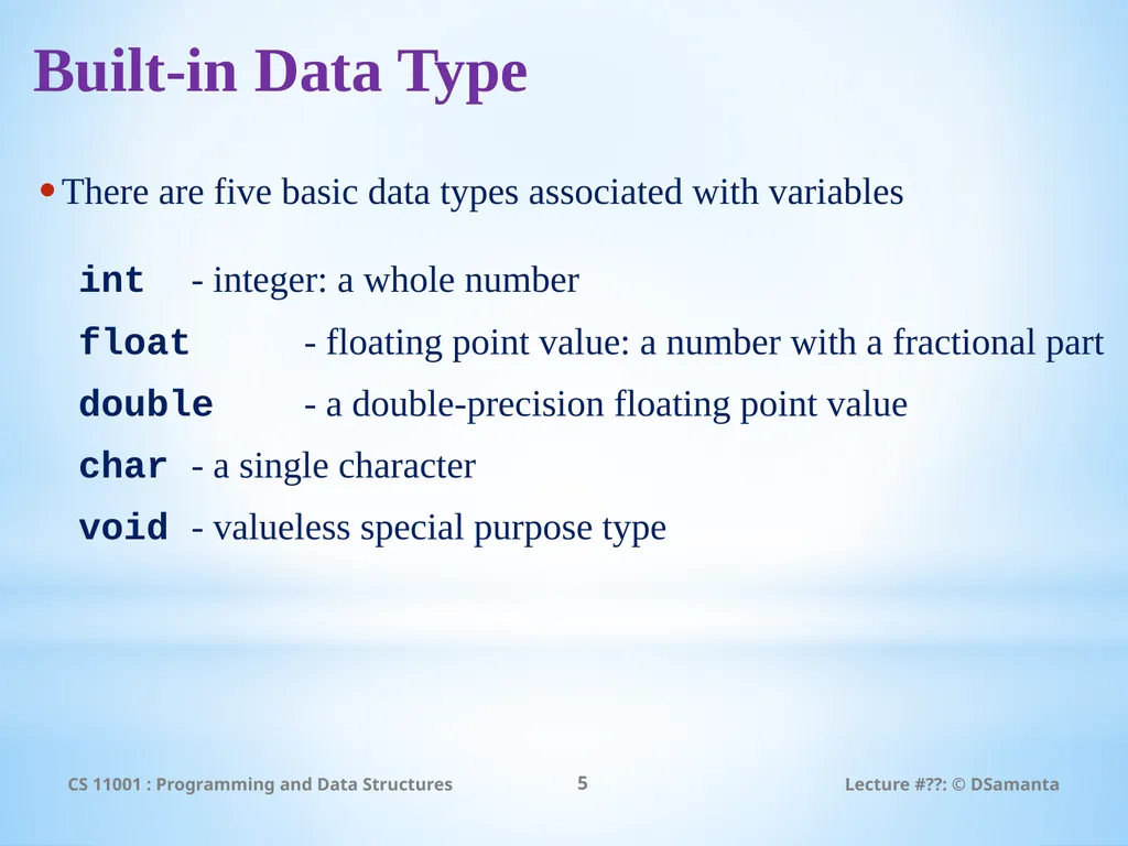 Debasis Samanta Computer Science & Engineering - slide 5 of 45