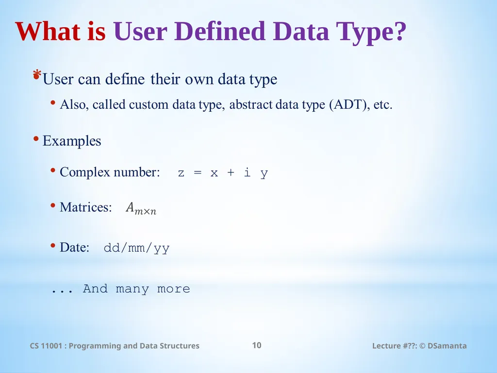 Debasis Samanta Computer Science & Engineering - slide 10 of 45