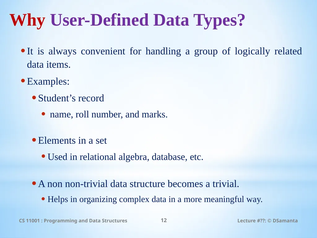Debasis Samanta Computer Science & Engineering - slide 12 of 45