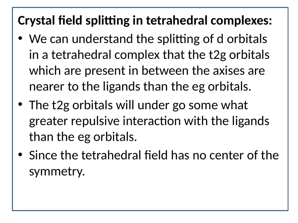 INORGANIC CHEMISTRY IN CRYSTAL FIELD THEORY N. - slide 7 of 9