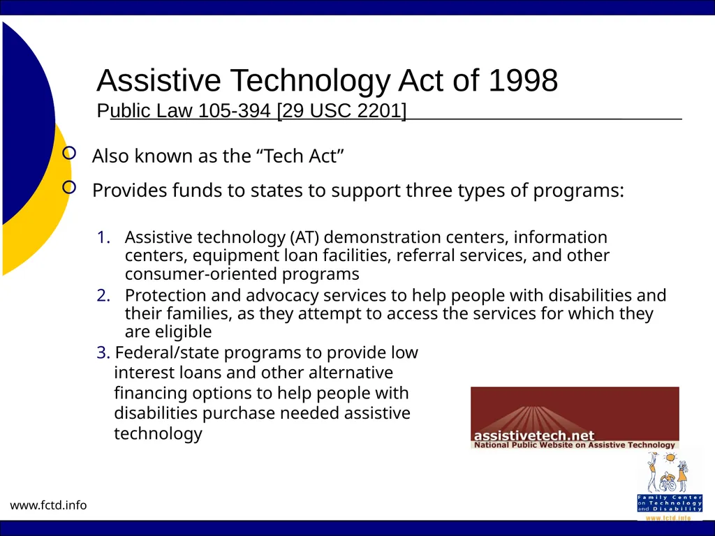 Assistive Technology Laws Re-published with - slide 8 of 18