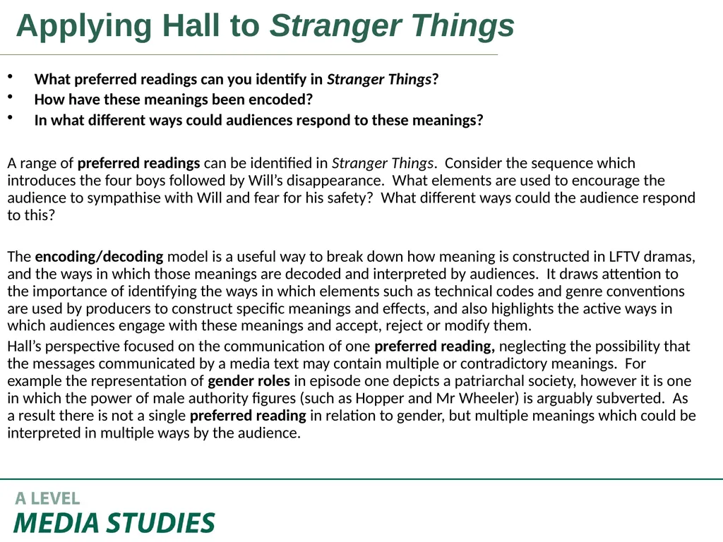 Applying Academic Ideas to Long Form Television - slide 41 of 46