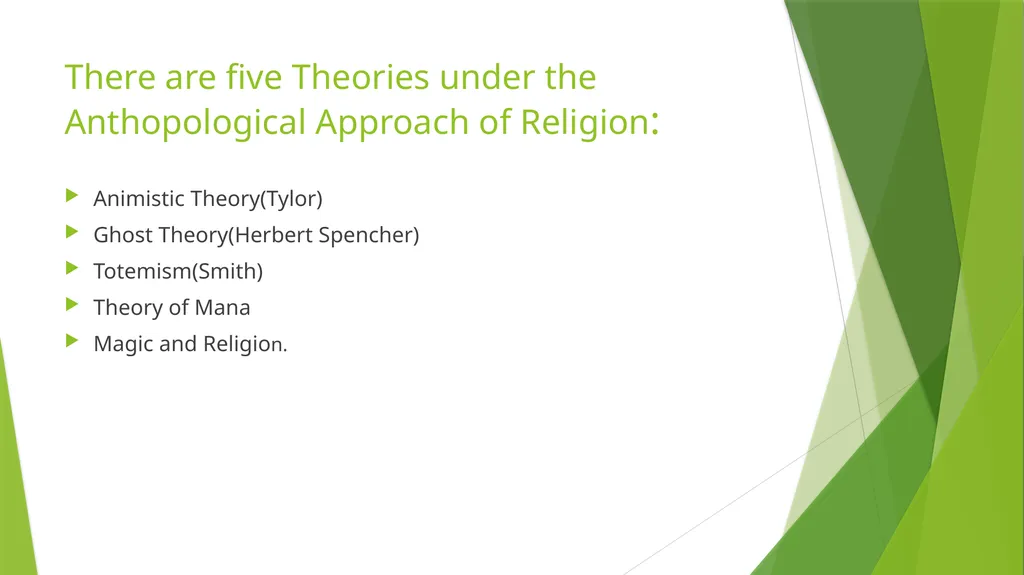 Theories of Regarding the Origin of Religion. - slide 5 of 6