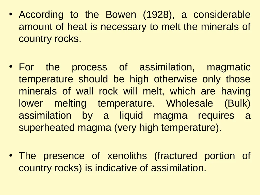 Magmatic Differentiation, Assimilation & Magma - slide 22 of 29