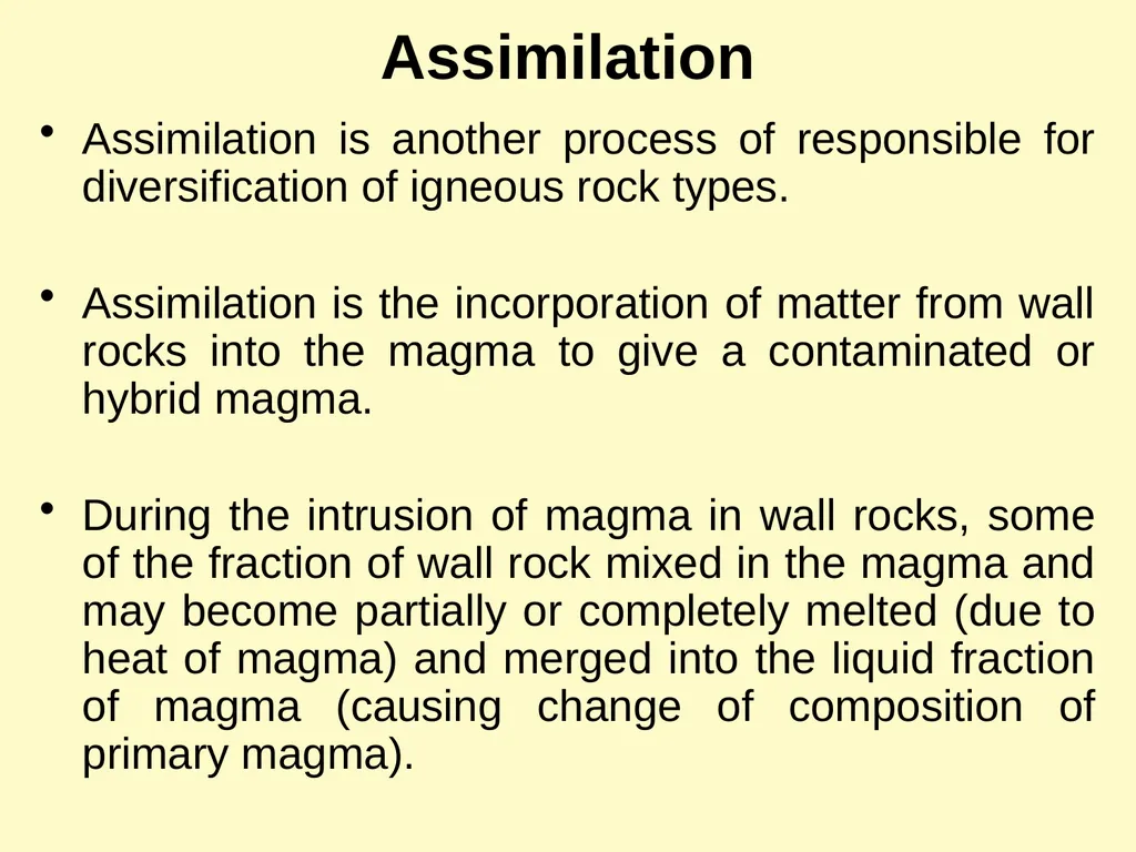 Magmatic Differentiation, Assimilation & Magma - slide 21 of 29